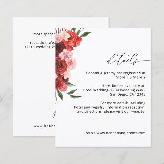 バジェット赤フローラ詳細 – 白VH2 (正面/裏面)