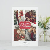 バジェット赤メリーすべて4フォトホリデーカード (スタンド正面)