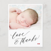 バジェット赤感謝していちゃんシャワーあなたの写真カード (正面)