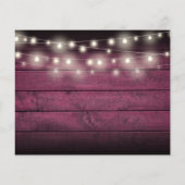 バジェット赤素朴灯フォトウェディング招待 (裏面)