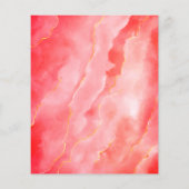 バジェット赤金ゴールド大理石結婚のメニューフライヤー チラシ (裏面)