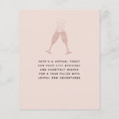 バジェット赤面ピンクシャンパン21thバースデーカード (裏面)