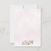 バジェット赤面ピンクフローラプリンセスガウンキンセアニェラ ノートカード (裏面)