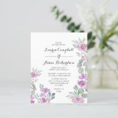 バジェット赤面ピンクユーカリ結婚式招待状 (スタンド正面)