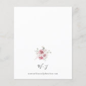 バジェット赤面ピンクローズ&ユーカリフローラ結婚ズ (裏面)