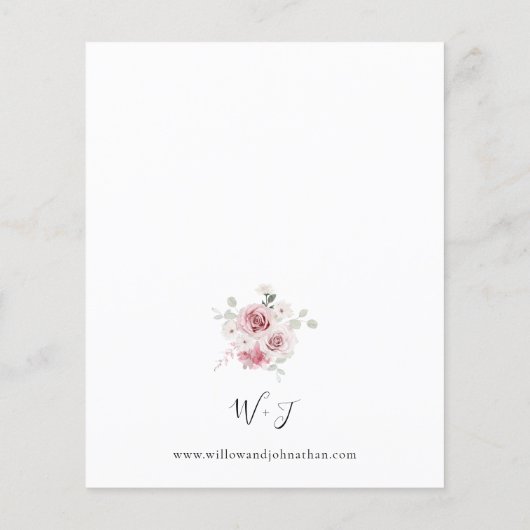 バジェット赤面ピンクローズ&ユーカリフローラ結婚ズ (裏面)