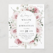 バジェット赤面ピンクローズ&ユーカリフローラ結婚ズ (正面)