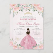 バジェット赤面ピンク金ゴールドフローラプリンセスキンセアニラ ノートカード (正面/裏面)