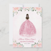 バジェット赤面ピンク金ゴールドフローラプリンセスキンセアニラ ノートカード (裏面)