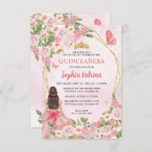 バジェット赤面ピンク金ゴールドフローラプリンセスキンセアニラ ノートカード (正面/裏面)