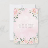 バジェット赤面ピンク金ゴールドフローラプリンセスキンセアニラ ノートカード (裏面)