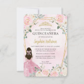 バジェット赤面ピンク金ゴールドフローラプリンセスキンセアニラ ノートカード (正面)