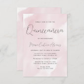 バジェット赤面ピンク15th誕生日キンセアニラ招待状 ノートカード (正面/裏面)