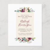 バジェット赤面ピンク&ブルゴーニュフローラブライダルシャワー (正面)