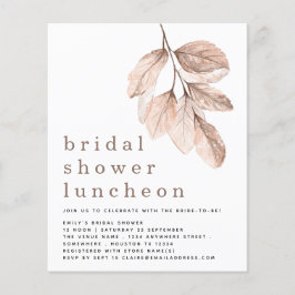 バジェット赤面葉ブライダルシャワールンチョン招待状