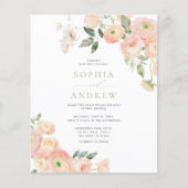 バジェット赤面&セージグリーン結婚式招待状 (正面)