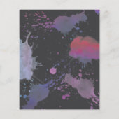 バジェット轟音かわいい抽象芸術ピンク恐竜招待状 (裏面)