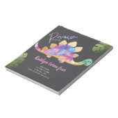 バジェット轟音かわいい抽象芸術ピンク恐竜招待状 ノートパッド (回転)