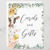 バジェット農場動物ベビーカードとギフトサイン (正面/裏面)