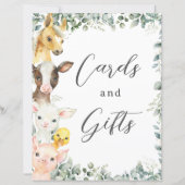 バジェット農場動物ベビーカードとギフトサイン (正面)