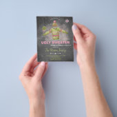 バジェット醜いセータークリスマスパーティの招待状 チラシ (手)