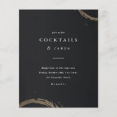 バジェット金ゴールドカクテルディナーパーティの招待状 (正面)