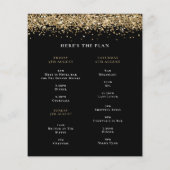 バジェット金ゴールドグリッターウィークエンドヘンパーティーブラック招待状 (裏面)