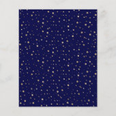 バジェット金ゴールドパイン海軍ブルー結婚式招待状 (裏面)