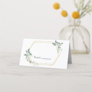 バジェット金ゴールドフレームフ素朴ライヤの結婚葉 プレイスカード