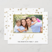 バジェット金箔スノーフレーク喜ばしいフォトカード (正面/裏面)