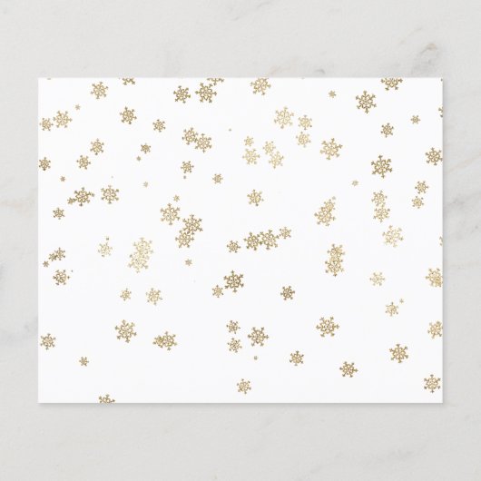 バジェット金箔スノーフレーク喜ばしいフォトカード (裏面)