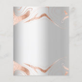 バジェット銀バラ金ゴールド大理石結婚式招待状 (裏面)