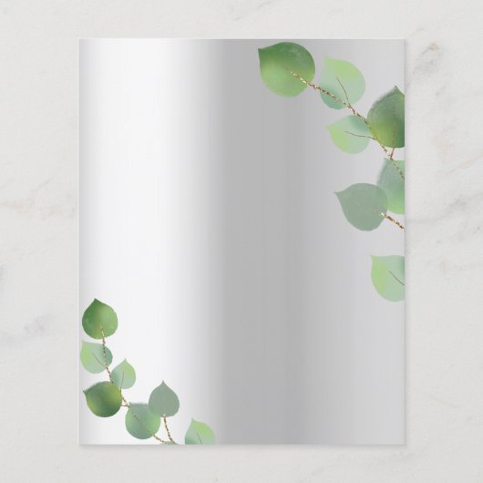 バジェット銀ユーカリ結婚式プログラム (裏面)