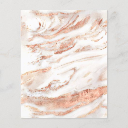 バジェット銅バラ金ゴールド大理石結婚式招待状 (裏面)