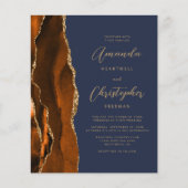 バジェット錆金ゴールド瑪瑙ネイビーブルーQRコード結婚ズ (正面)