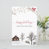 バジェット雪のシーン新しいホームウェーブホリデーカードを移動 (スタンド正面)