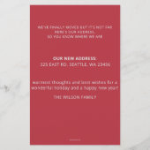 バジェット雪のシーン新しいホームウェーブホリデーカードを移動 (裏面)