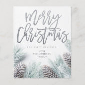 バジェット雪の松と葉メリークリスマス チラシ (正面)