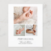 バジェット雪の結晶の写真の誕生のお知らせ (裏面)