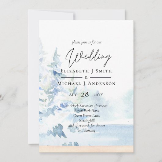 バジェット雪山冬湖の木 (正面)