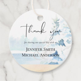 バジェット雪山冬湖の木 フェイバータグ