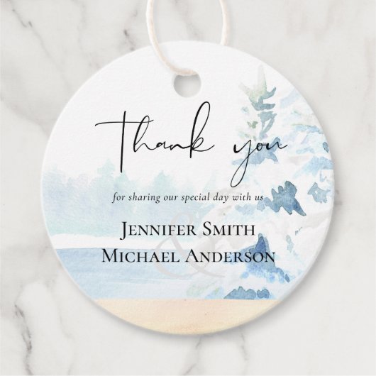 バジェット雪山冬湖の木 フェイバータグ (正面)