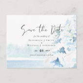 バジェット雪山冬湖の木 ポストカード (正面)