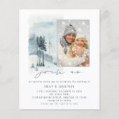 バジェット霜の降りたフォレスト写真QRブルーに参加結婚する (正面)