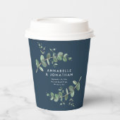 バジェット青ユーカリ植物性結婚の装飾 紙コップ (正面)