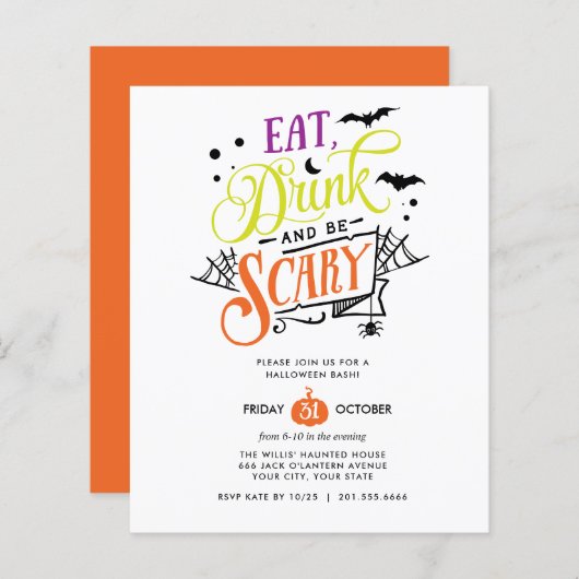 バジェット食べドリンクと怖いハロウィンBashパーティー (正面/裏面)