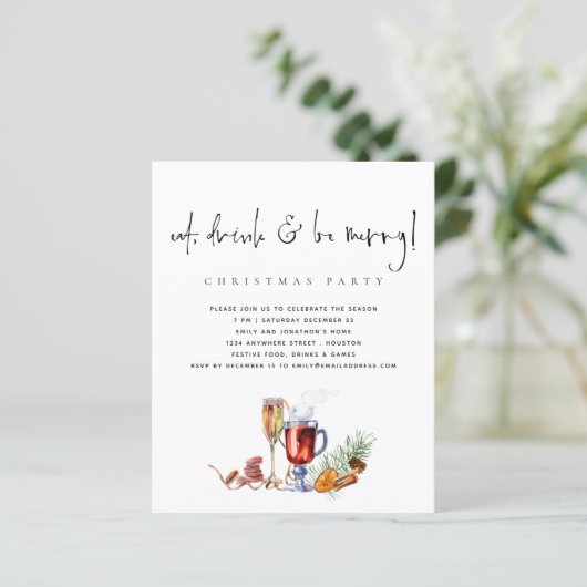 バジェット食べドリンクべメリークリスマスパーティー招待状 (スタンド正面)