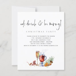 バジェット食べドリンクべメリークリスマスパーティー招待状