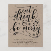 バジェット食べドリンクヴィンテメリーージクリスマス招待状 (正面)