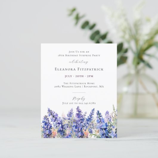 バジェット驚き18誕生日7月誕生花 (スタンド正面)